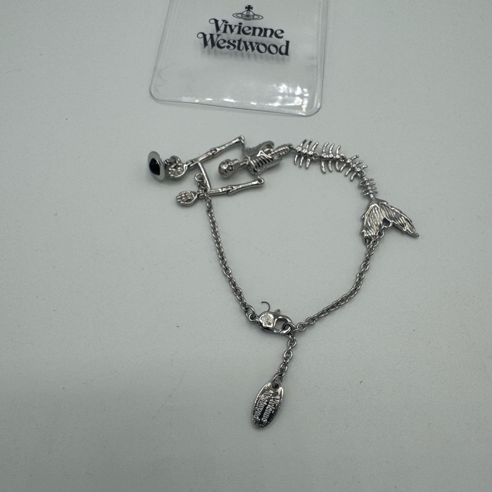 Vivienne Westwood Silver Skeleton Charm Bracelet